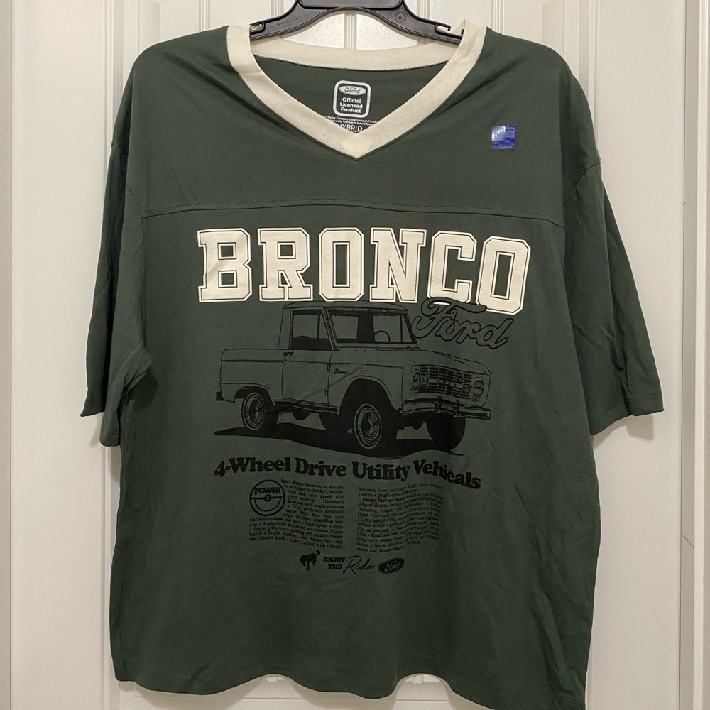 Hybrid Apparel Dark Green Tee with White Accents